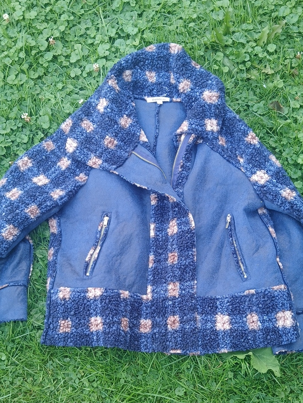 GUC Violetruby Blue and Tan Women's  Jacket Size Medium